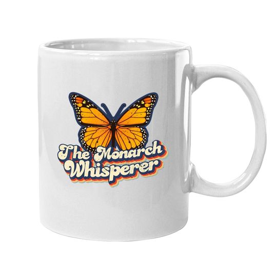 The Monarch Whisperer Retro Monarch Butterfly Entomology Coffee Mug