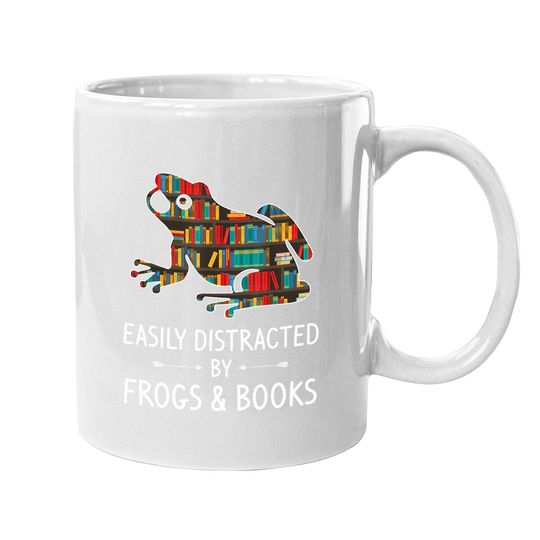 Easily Distracted By Frogs Books Toad Animals Amphibians Coffee Mug