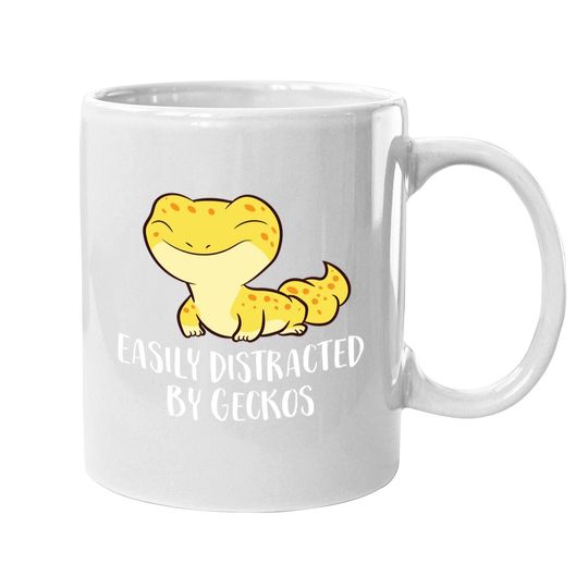 Easily Distracted By Geckos Cute Leopard Lizard Coffee Mug
