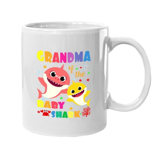 Grandma Of The Baby Shark Birthday Grandma Shark Coffee Mug