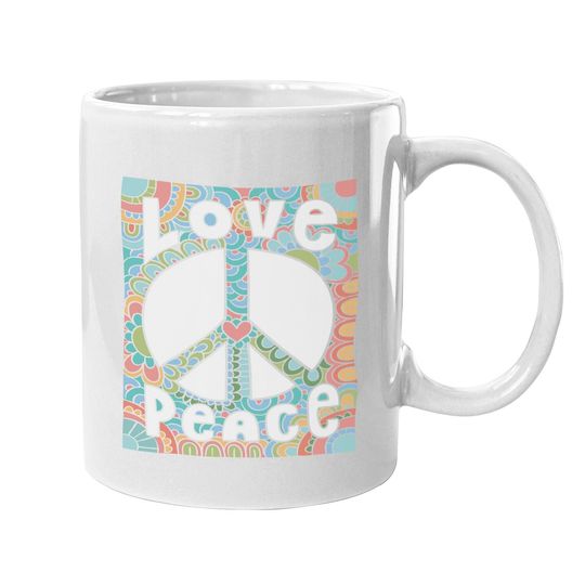 Peace Coffee Mug 60s 70s Tie Die Hippie Costume Coffee Mug