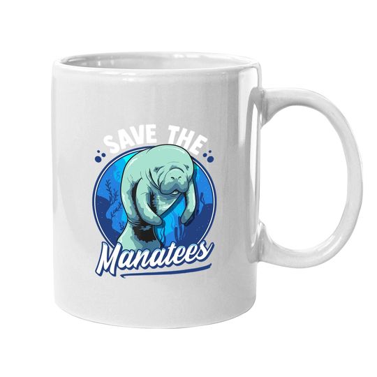 Save The Manatees Cute Sea Cow Dugong Coffee Mug