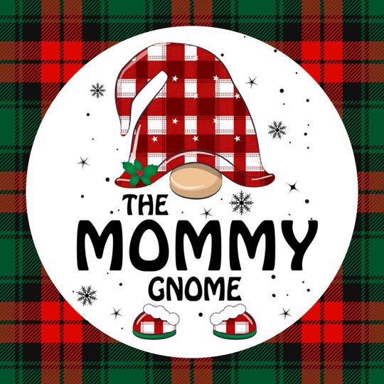 Gnome Matching Family Personalized Ceramic Circle Custom Ornament