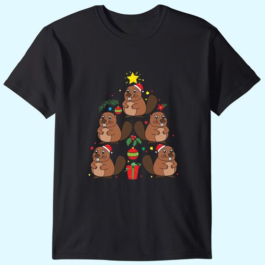 Beaver Christmas Ornament Tree Classic T-Shirts