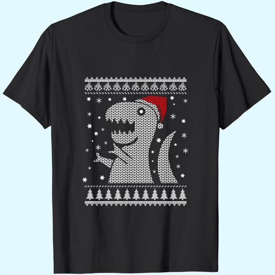Christmas Dinosaur Ugly Classic T-Shirts
