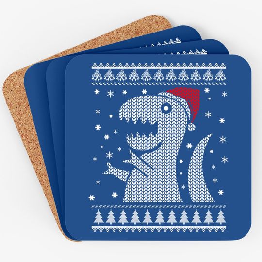 Christmas Dinosaur Ugly Classic Coasters