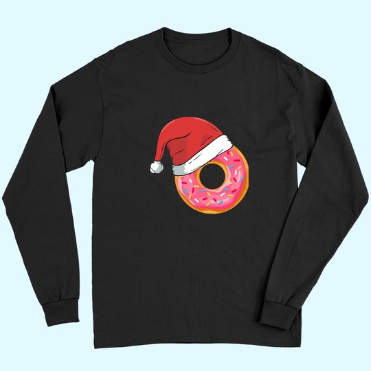 Funny Donuts Santa Claus Christmas Holiday Long Sleeves