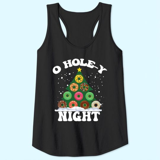O Holy Night Funny Donuts Christmas Tank Tops
