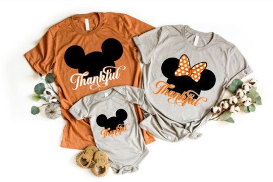 Disney Thankful Disney World Thanksgiving Family Matching Custom T-Shirt