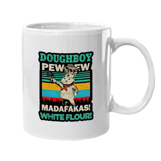 Doughboy Vintage PewPew Madafakas White Flour Mugs