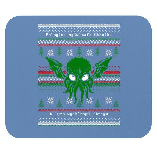 Cthulhu Cultist Christmas Mouse Pads