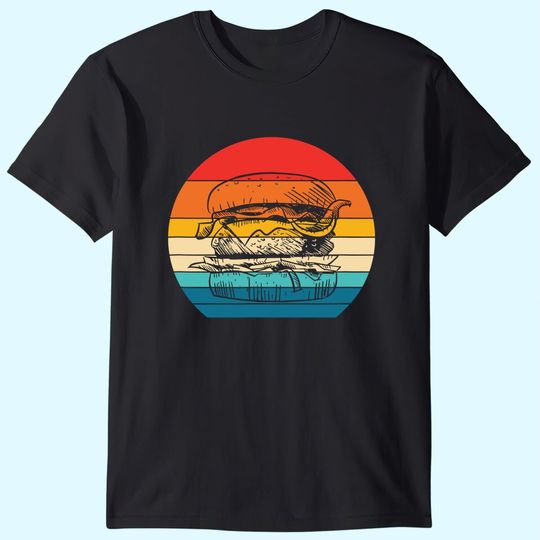 Burger Hamburger Fast Food Snacks Foodie Retro Vintage T-Shirt