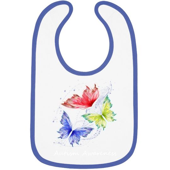 Autism Awareness Butterflies Without Puzzle Pieces Colorful Baby Bib