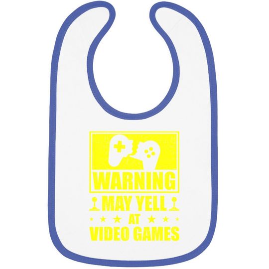 Warning May Yell At Video Games Funny Gamer Baby Bib