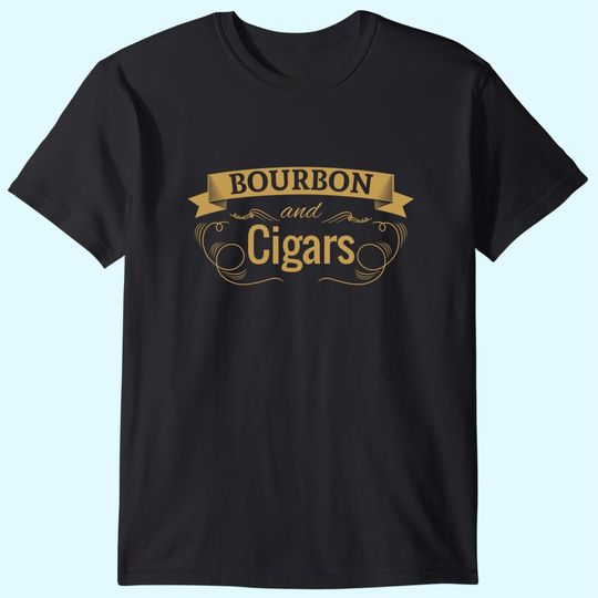 Men's T Shirt Bourbon And Cigar