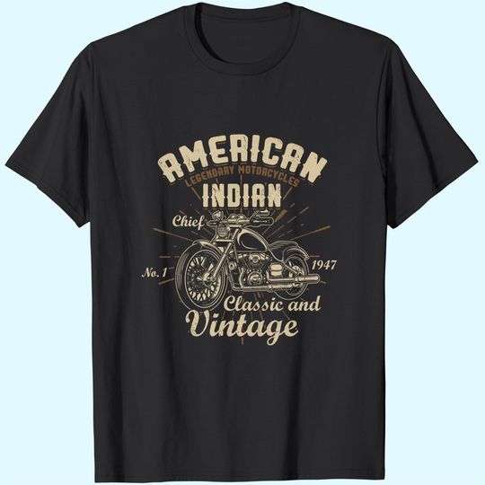 Retro Vintage American Motorcycle Indian T Shirt