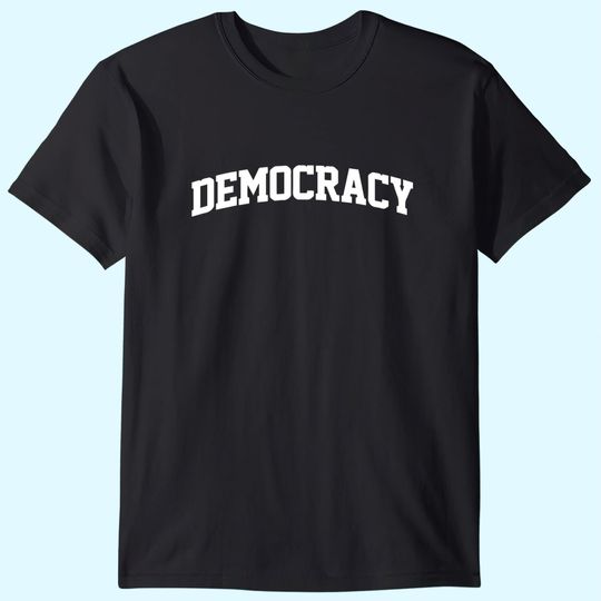 Mens Democracy Vintage Sports Arch Souvenir T Shirt