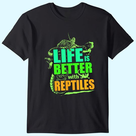 Life Is Better With Reptiles Leopard Gecko T-Shirt