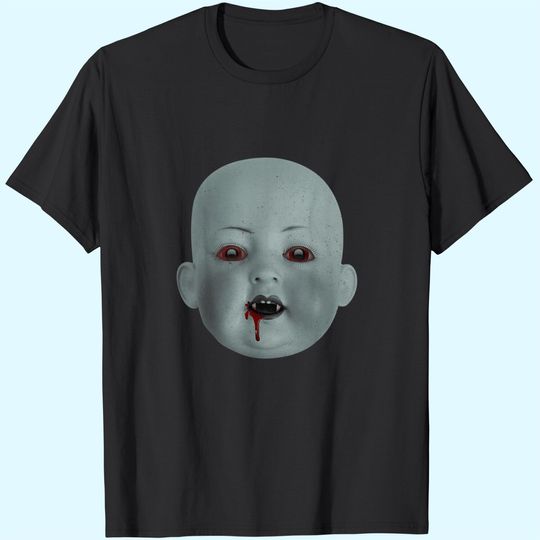 Halloween Spooky Bloody Doll Head Vampire T Shirt