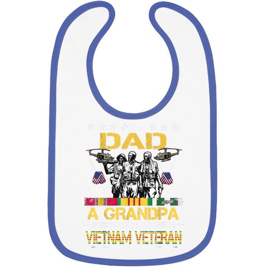 Dad Grandpa Vietnam Veteran Vintage Baby Bib Military Baby Bib