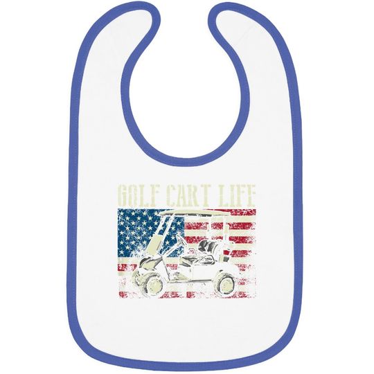 Cool Golf Cart Vintage Us Flag Funny Golfing Gift Baby Bib