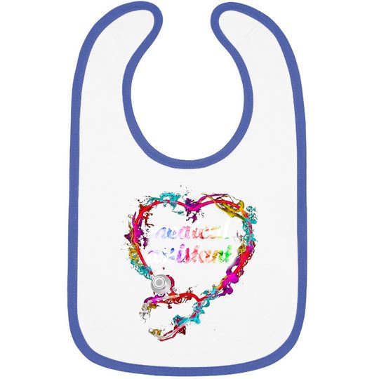 Cute Medical Assistant Colorful Stethoscope Heart Baby Bib