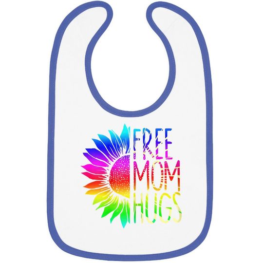 Free Mom Hugs Baby Bib - Lgbt Rainbow Sunflower Baby Bib Baby Bib