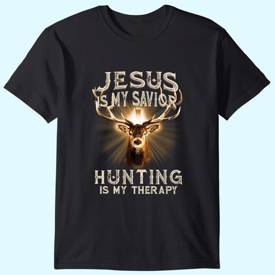 Jesus Is My Savior Riding Is My Therafy Motorcycle Engine T Shirt