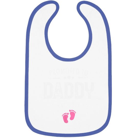 Promoted To Daddy 2021 Soon To Be Dad Husband Girl Gift Baby Bib