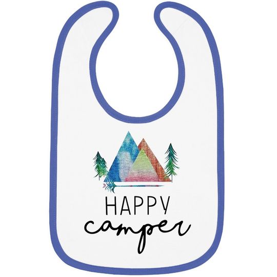Zjp Casual Happy Camper Baby Bib Short Sleeve Letter Printed Baby Bib Tops Pullover Sweatshirt…