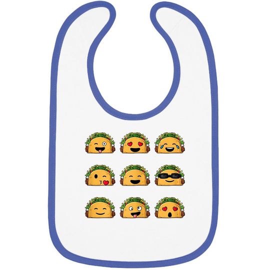 Tacos Emojis Cinco De Mayo Funny Emoticons Boys Girls Baby Bib