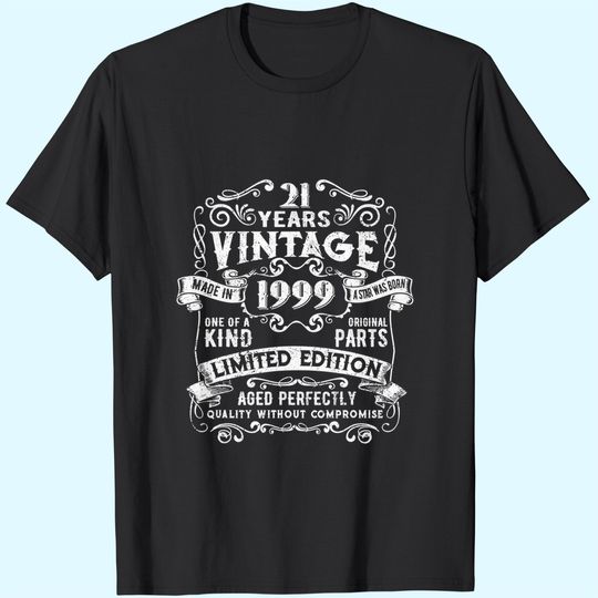 Vintage Made in 1999 21st Bithday GIft 21 Years Old Birthday T Shirt