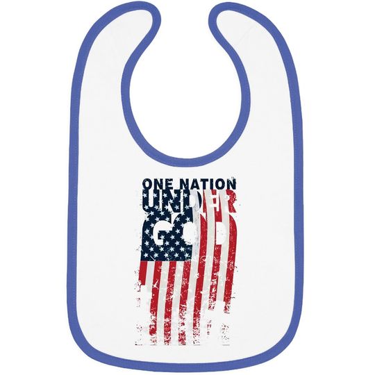 One Nation Under God Christian Cross American Flag Baby Bib