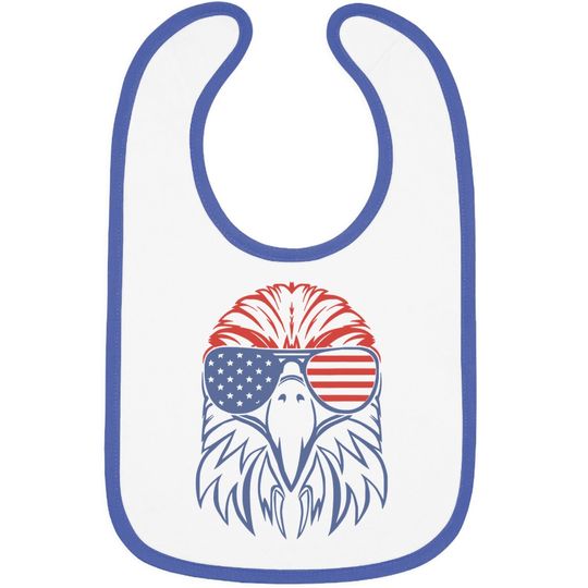 American Bald Eagle Usa Flag Baby Bib 4th Of July Eagle Usa Baby Bib