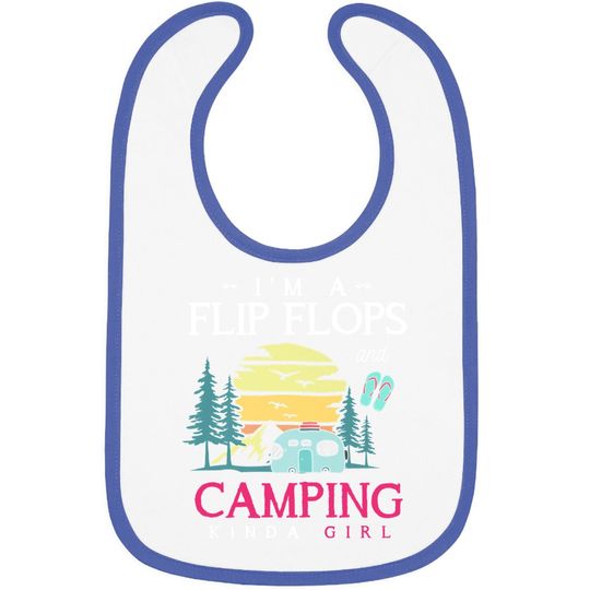 Funny Camper Girls Camp Flip Flops Retro Camping Baby Bib