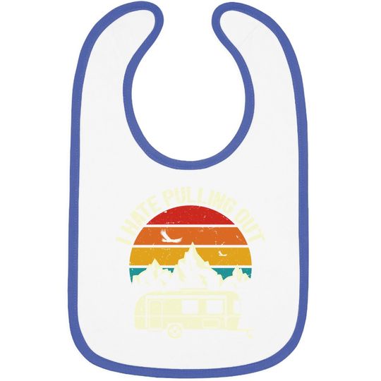 Retro Vintage Mountains I Hate Pulling Out Funny Camping Baby Bib