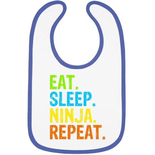 Ninja Karate Eat Sleep Repeat Baby Bib
