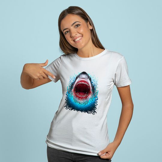 Great White Shark Open Mouth Teeth Beach Ocean Animal Hoodie