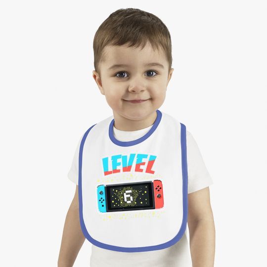 Level 6 Birthday T Boy 6 Years Old Video Games Baby Bib