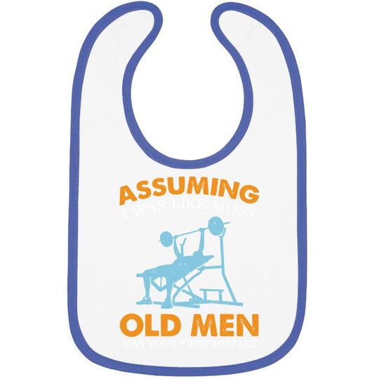 Old Man Weight Lifting For Old Strong People Baby Bib