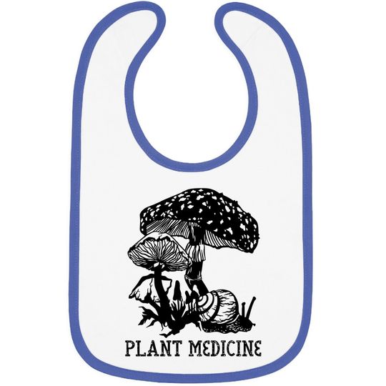 Plant Medicine Vintage Magic Mushroom Mycology Psychedelic Baby Bib