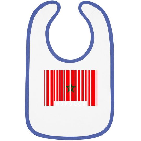 Morocco Barcode Style Flag - Premium Cotton Baby Bib