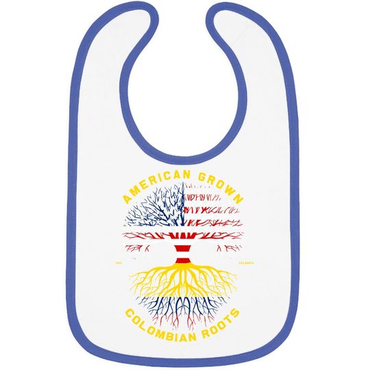 American Grown With Colombian Roots Tree Usa Flag Gifts Baby Bib