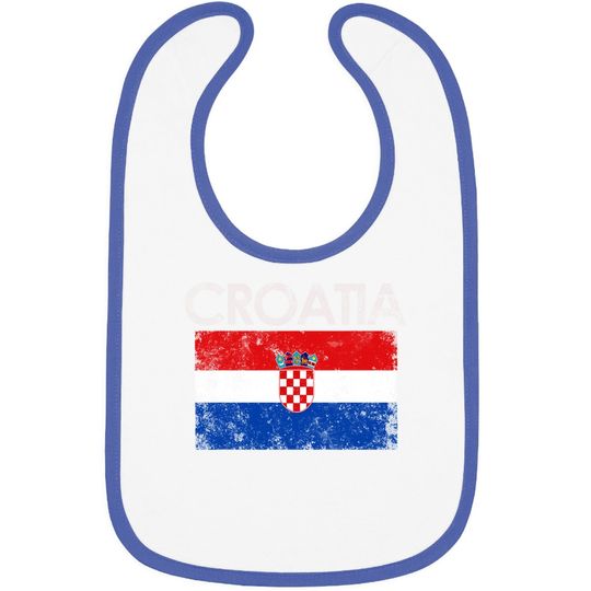 Vintage Croatia Croatian Flag Pride Gift Baby Bib