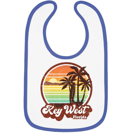 Key West Souvenirs Florida Vintage Surf Surfing Retro 70s Baby Bib