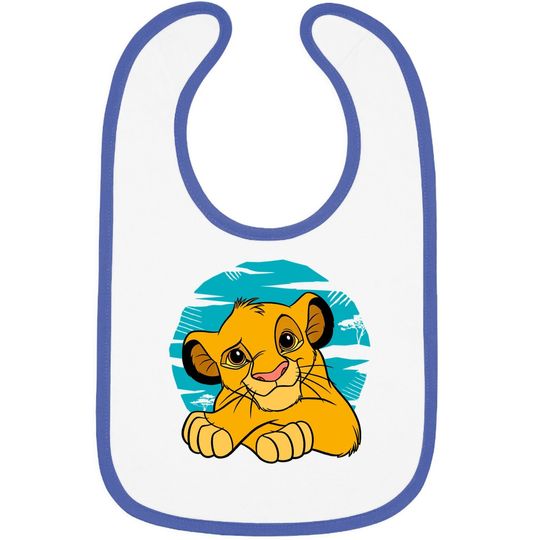 The Lion King Young Simba Resting Blue 90s Baby Bib