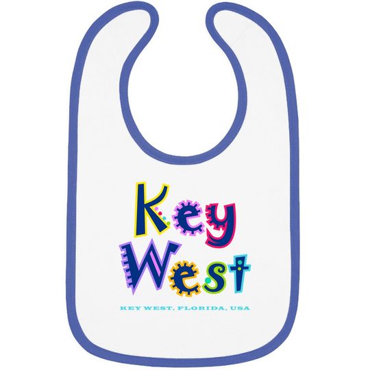 Key West Florida Tropical Type Design Baby Bib