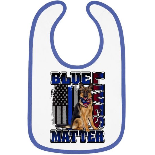 Police Officer K9 Dog Baby Bib Blue Lives Matter Blue Line Flag Baby Bib
