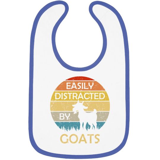 Easily Distracted By Goats Retro Vintage Funny Goat Lover Baby Bib