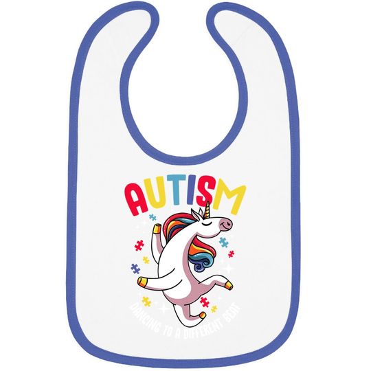 Autism Awareness Dabbing Unicorn Puzzle Piece Cute Awareness Baby Bib